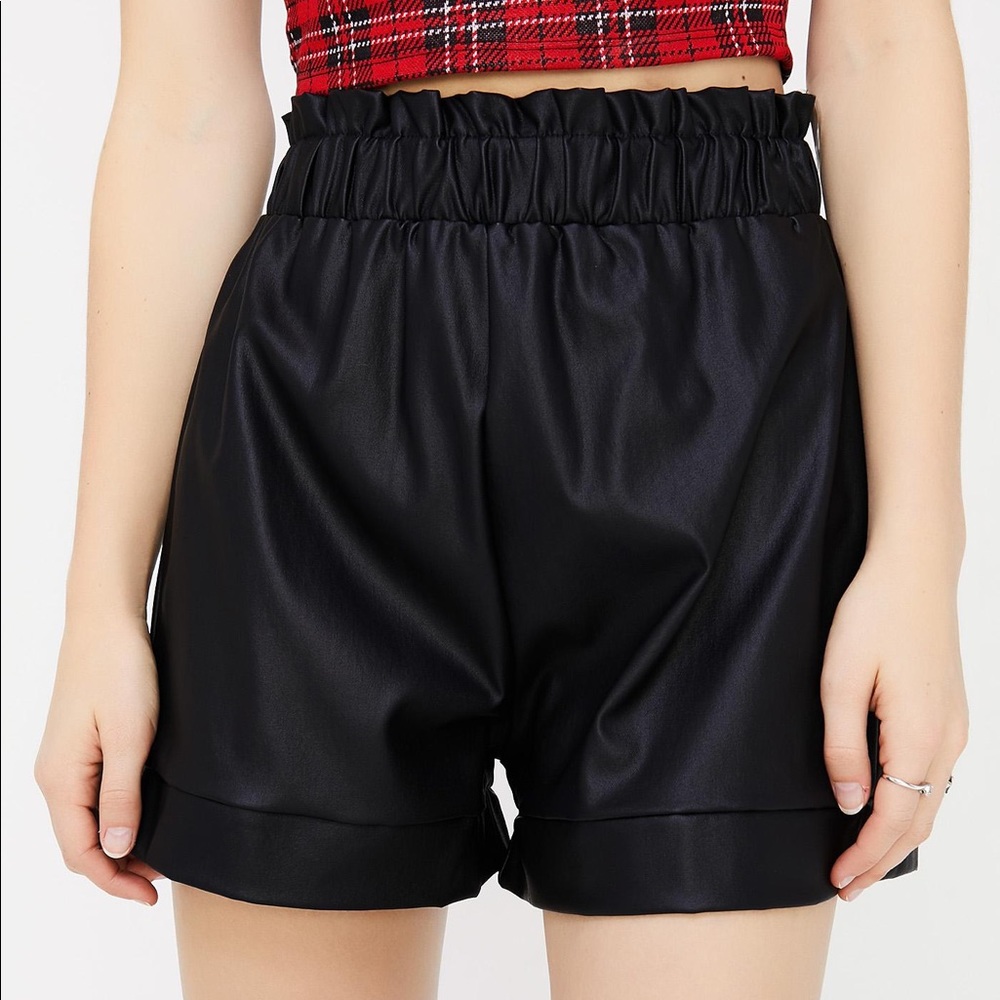 Dolls Kill Bad Habit Vegan Leather Shorts